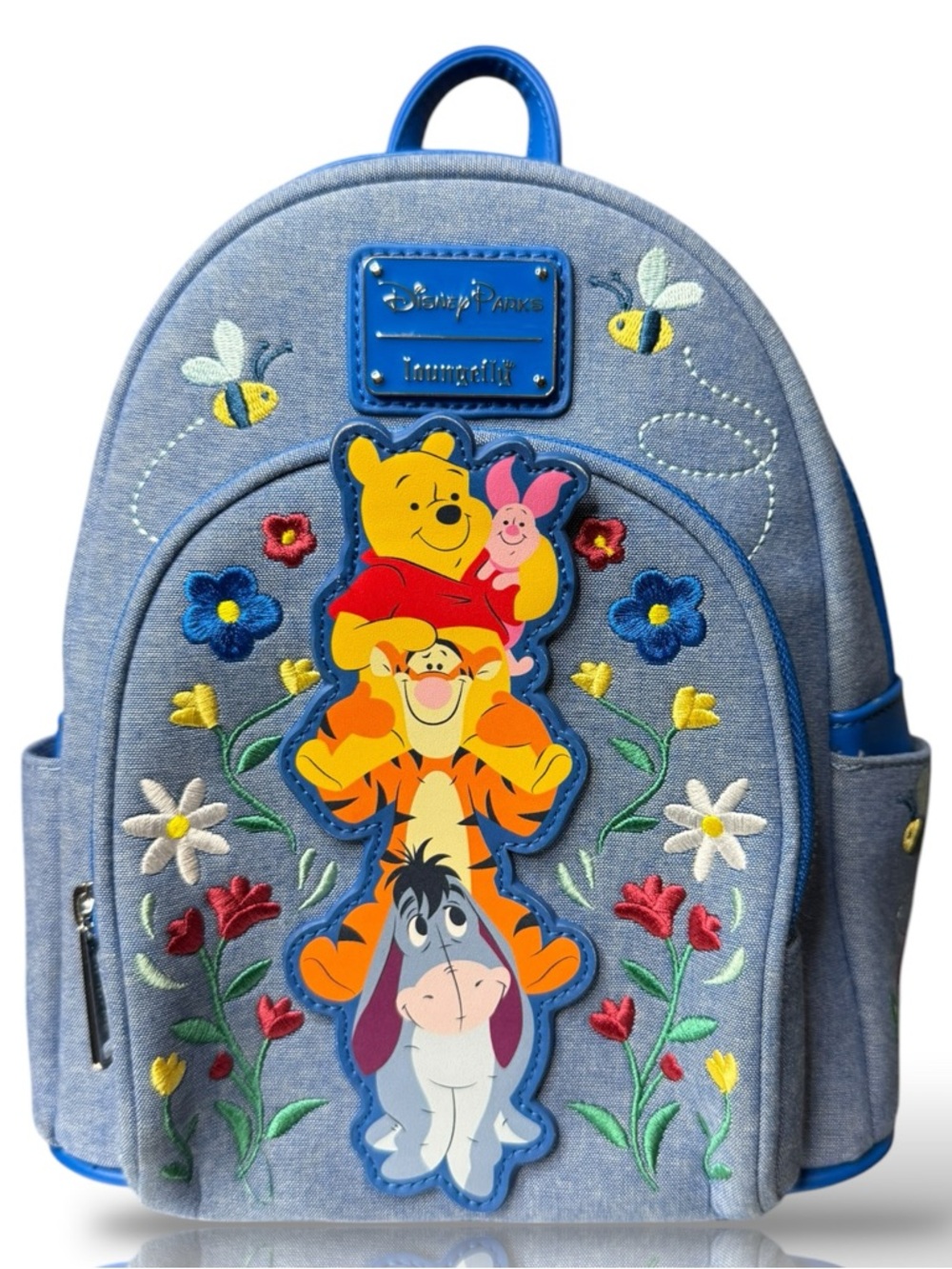 Loungefly Disney Parks Winnie the Pooh and Friends Denim Mini Backpack